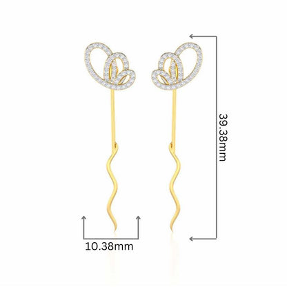 Majestic Mirage Silver Drop Earrings - Yellow Gold - Image 2