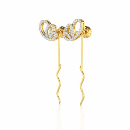 Majestic Mirage Silver Drop Earrings - Yellow Gold - Image 3