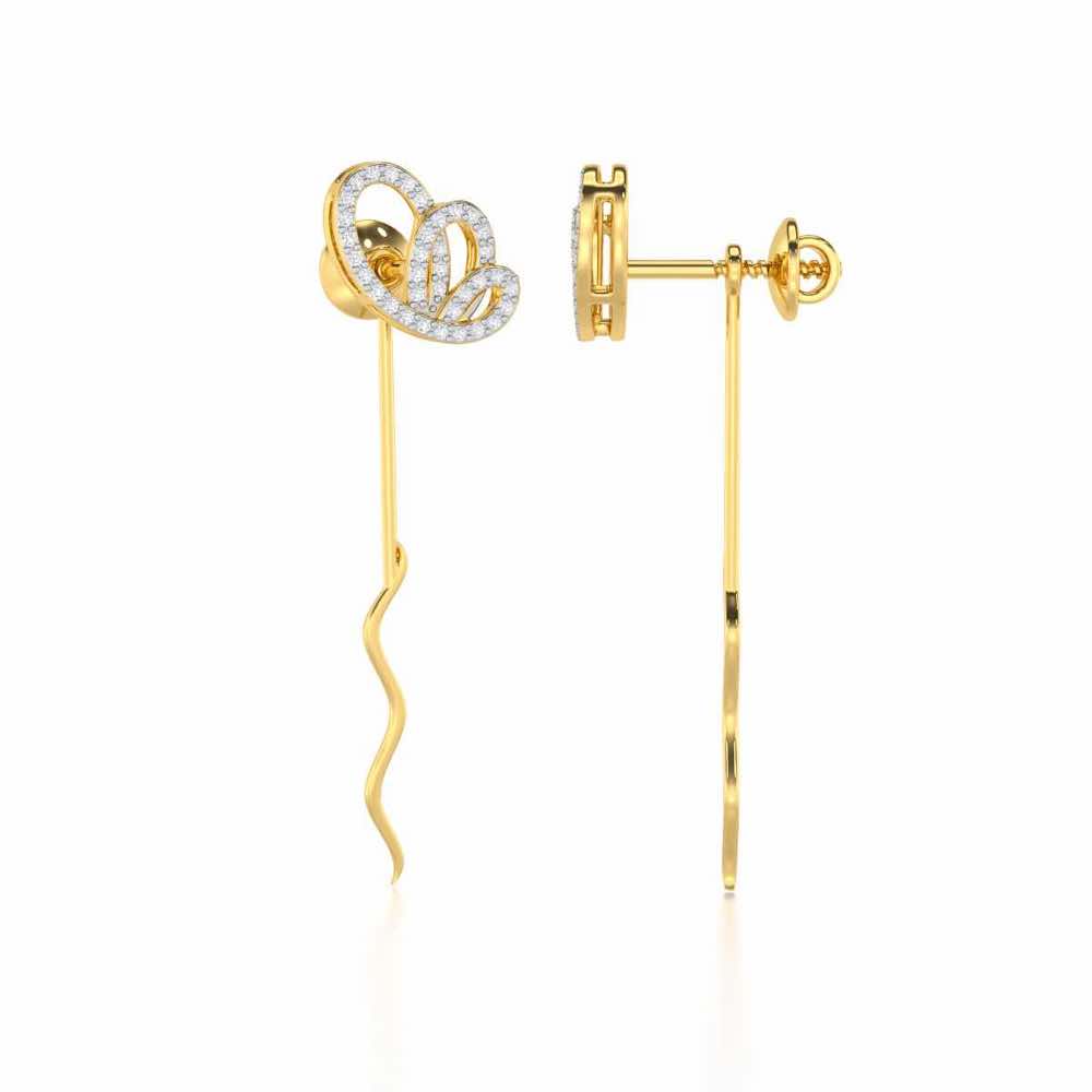 Majestic Mirage Silver Drop Earrings - Yellow Gold - Image 4