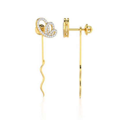 Majestic Mirage Silver Drop Earrings - Yellow Gold - Image 4