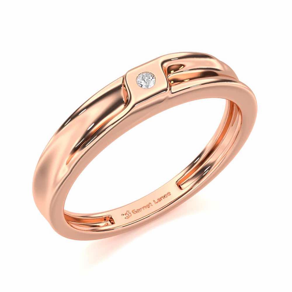 Majestic Solace Men Solitaire Ring - Rose Gold - Image 1