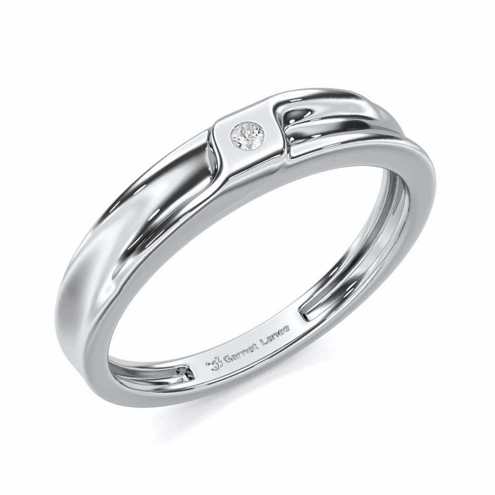 Majestic Solace Men Solitaire Ring - White Gold - Image 1