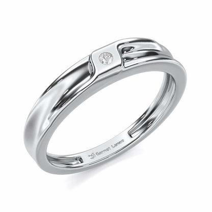 Majestic Solace Men Solitaire Ring - White Gold - Image 1