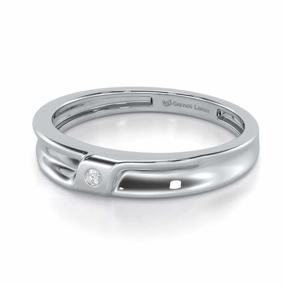 Majestic Solace Men Solitaire Ring - White Gold - Image 2