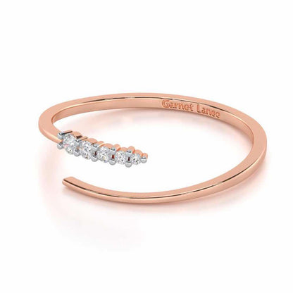 Majestic Sparkle Silver Ring - Rose Gold - Image 2