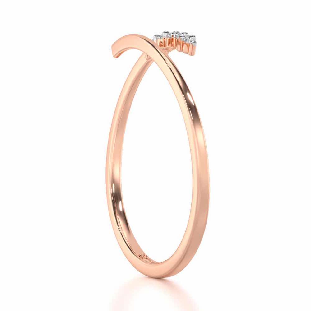 Majestic Sparkle Silver Ring - Rose Gold - Image 3