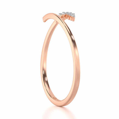 Majestic Sparkle Silver Ring - Rose Gold - Image 3