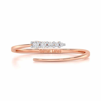 Majestic Sparkle Silver Ring - Rose Gold - Image 4