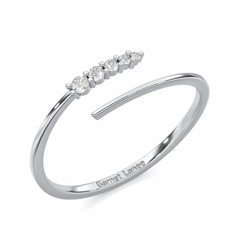 Majestic Sparkle Silver Ring - White Gold - Image 1