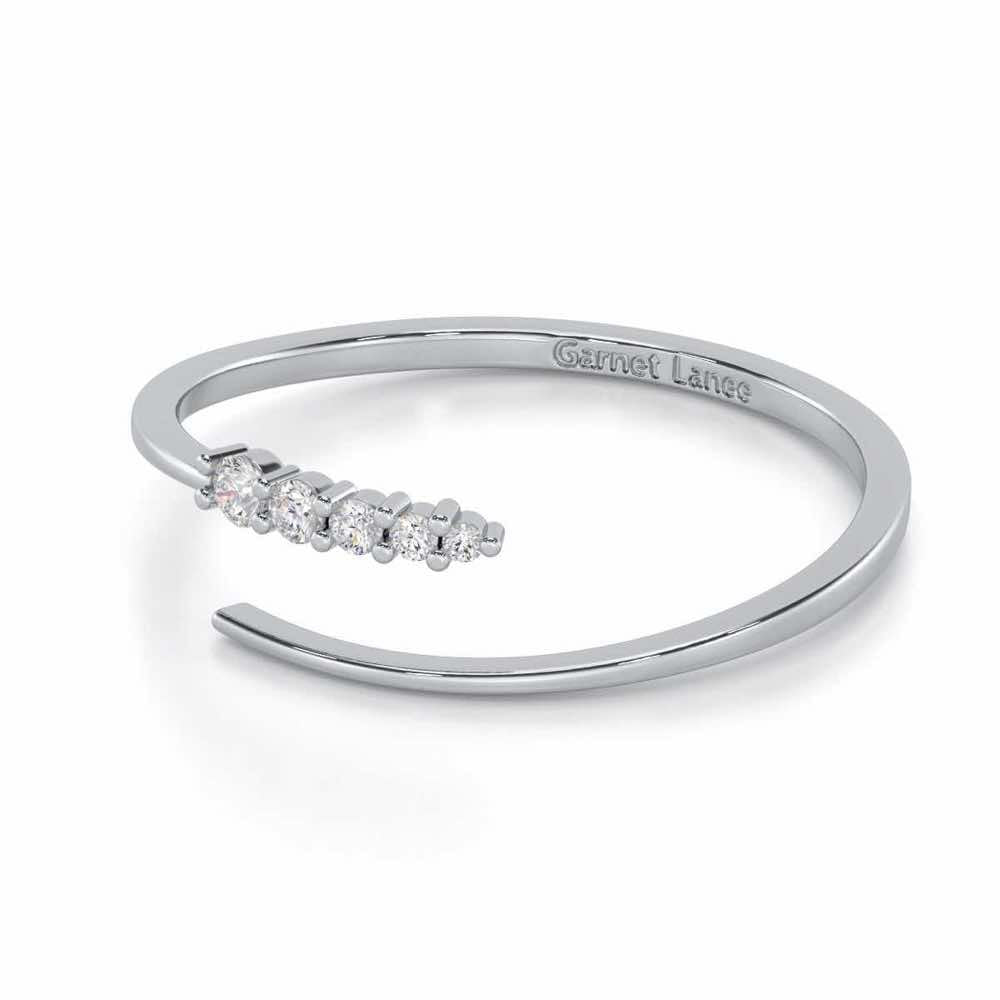 Majestic Sparkle Silver Ring - White Gold - Image 2
