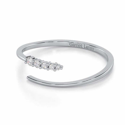 Majestic Sparkle Silver Ring - White Gold - Image 2