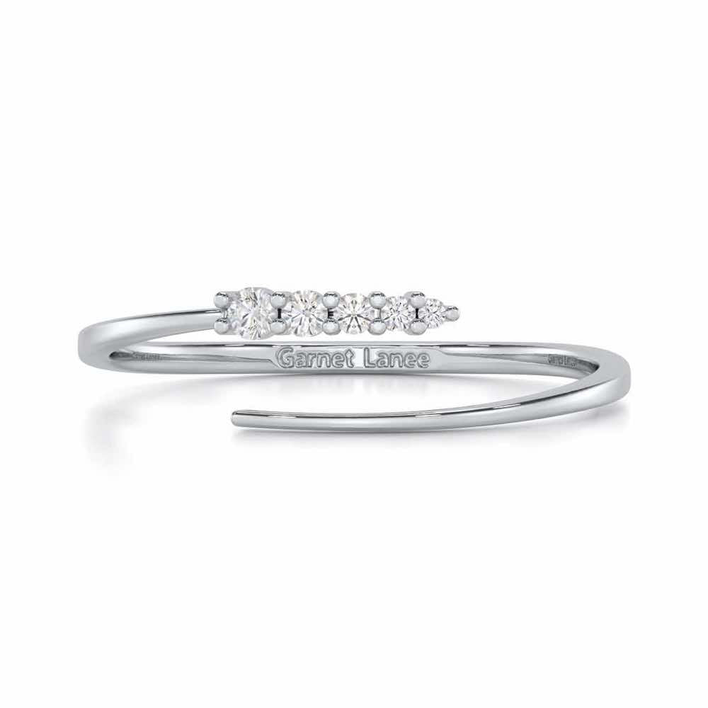 Majestic Sparkle Silver Ring - White Gold - Image 4