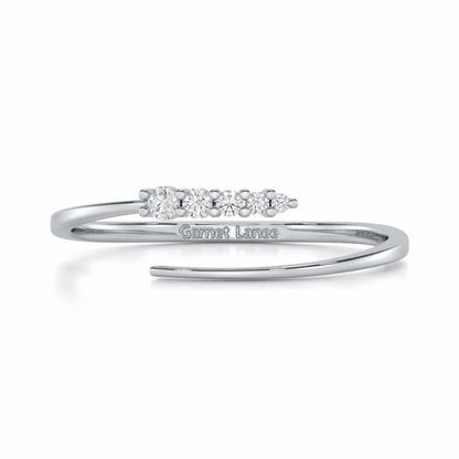 Majestic Sparkle Silver Ring - White Gold - Image 4
