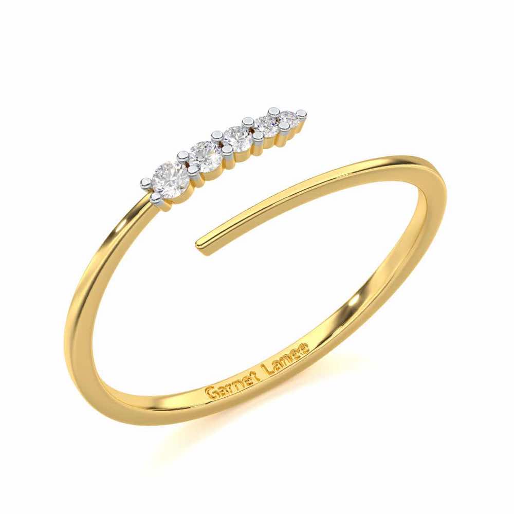 Majestic Sparkle Silver Ring - Yellow Gold - Image 1