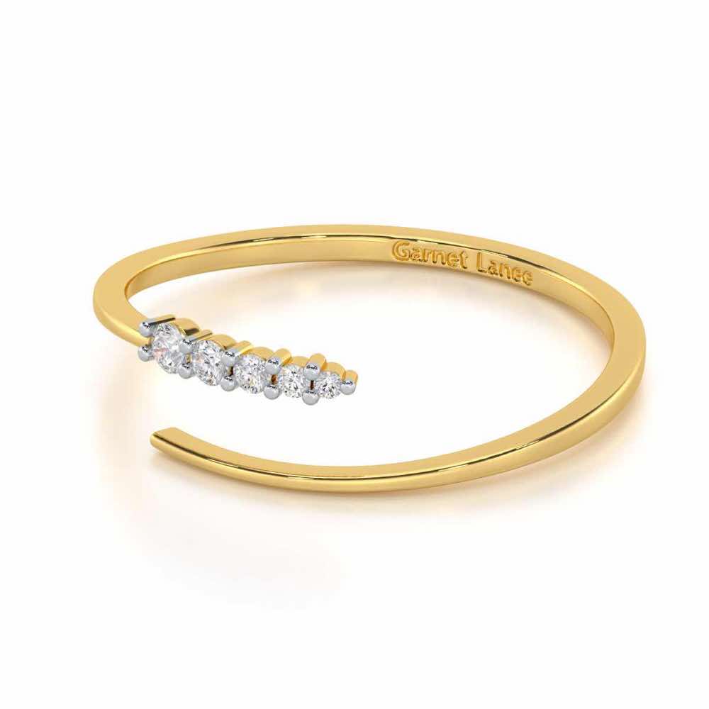 Majestic Sparkle Silver Ring - Yellow Gold - Image 2