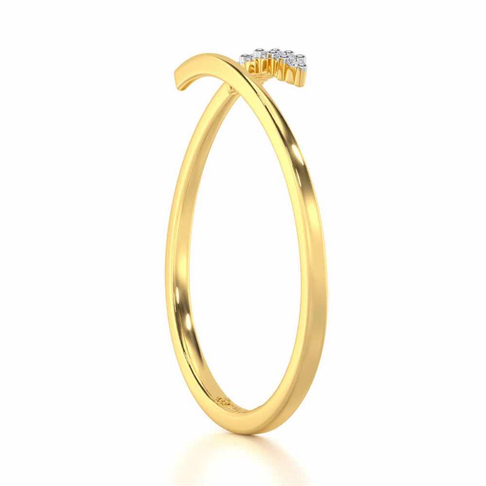 Majestic Sparkle Silver Ring - Yellow Gold - Image 3