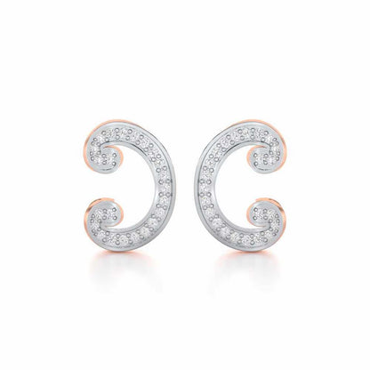 Majestic Swirl Silver Earrings - Rose Gold - Image 1
