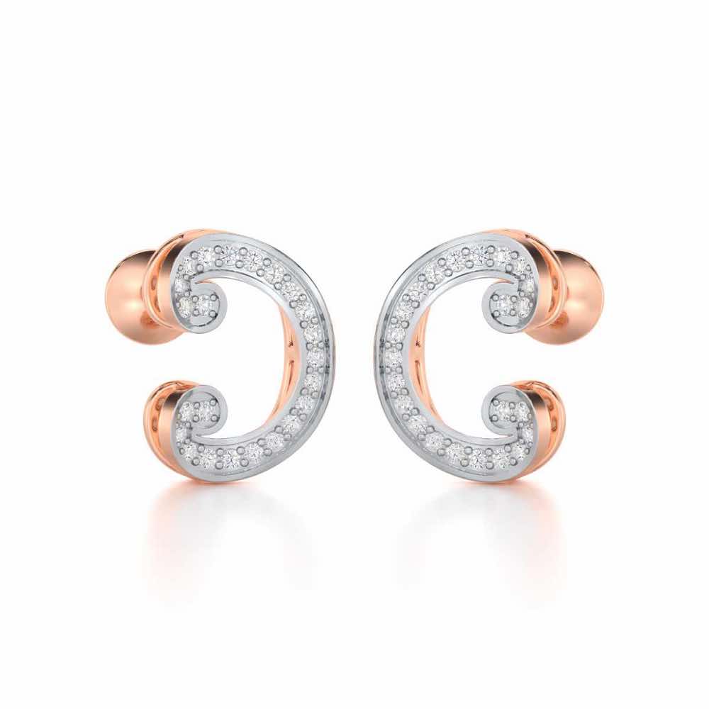 Majestic Swirl Silver Earrings - Rose Gold - Image 2