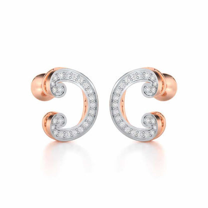Majestic Swirl Silver Earrings - Rose Gold - Image 2