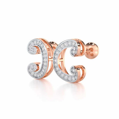 Majestic Swirl Silver Earrings - Rose Gold - Image 3