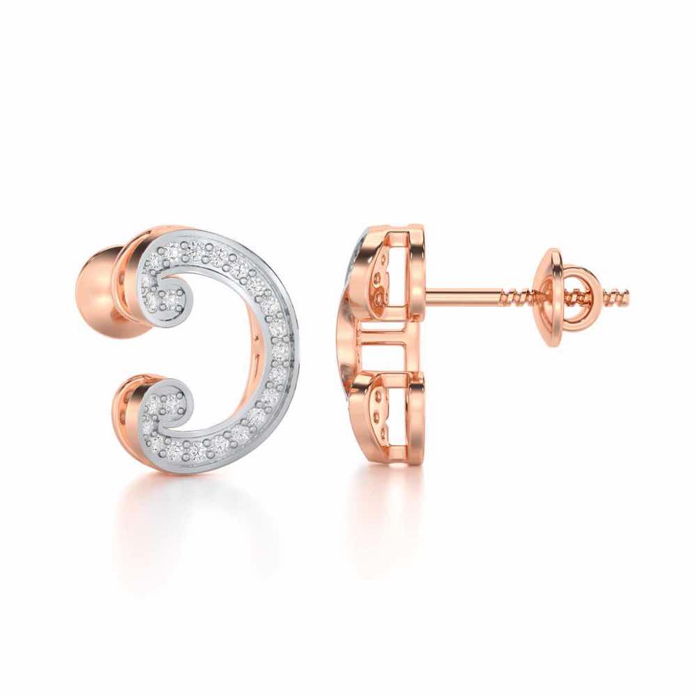 Majestic Swirl Silver Earrings - Rose Gold - Image 4