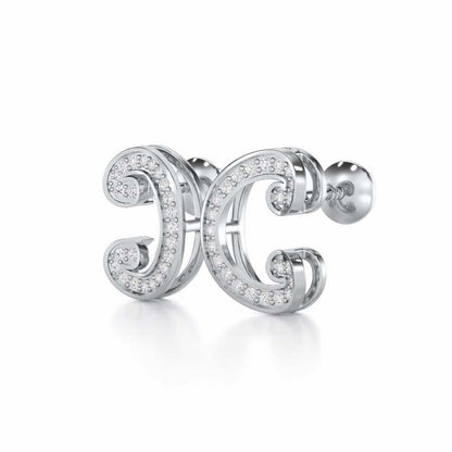 Majestic Swirl Silver Earrings - White Gold - Image 3