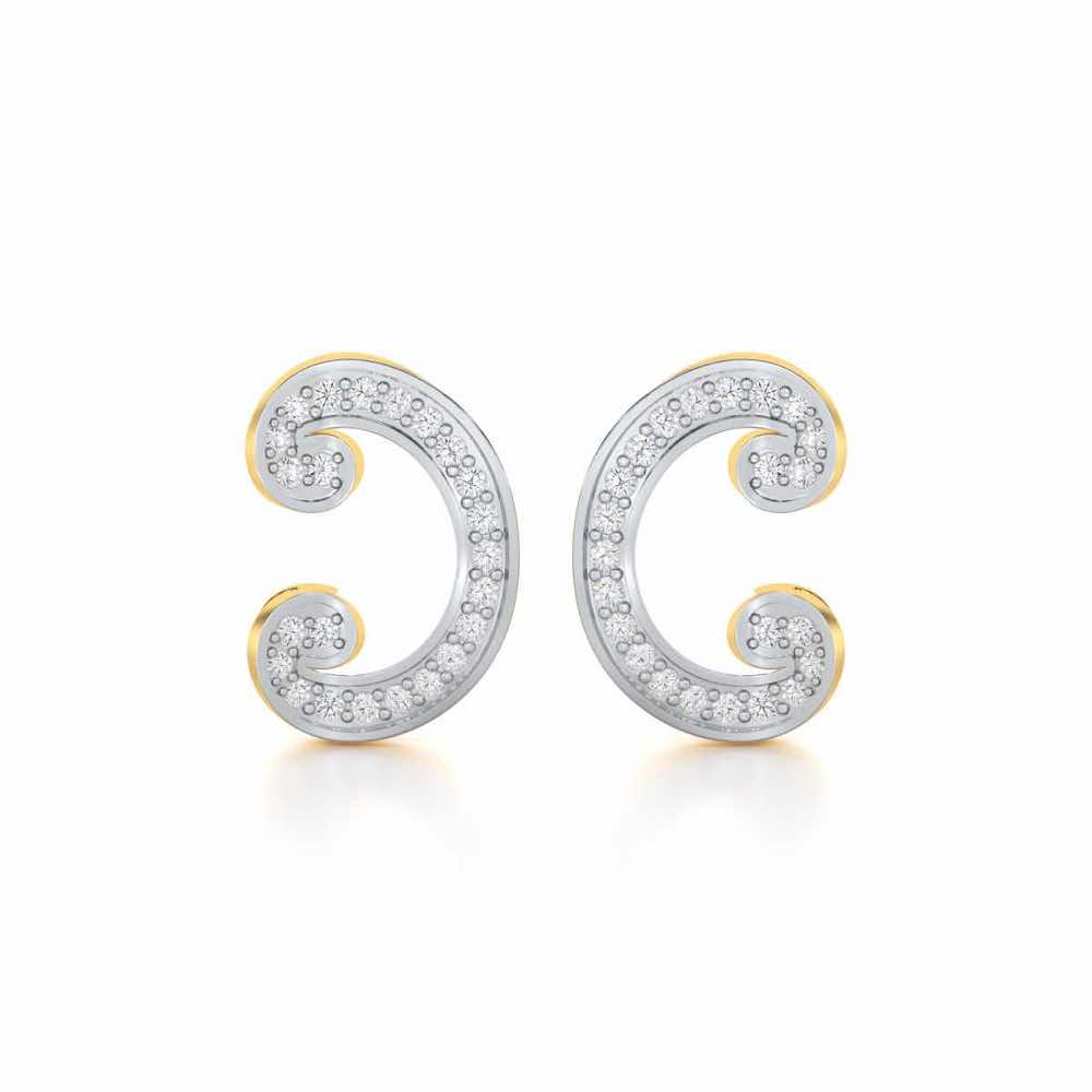Majestic Swirl Silver Earrings - Yellow Gold - Image 1
