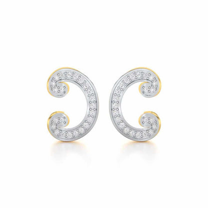 Majestic Swirl Silver Earrings - Yellow Gold - Image 1