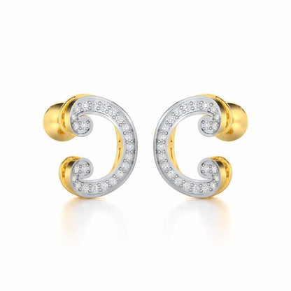 Majestic Swirl Silver Earrings - Yellow Gold - Image 2