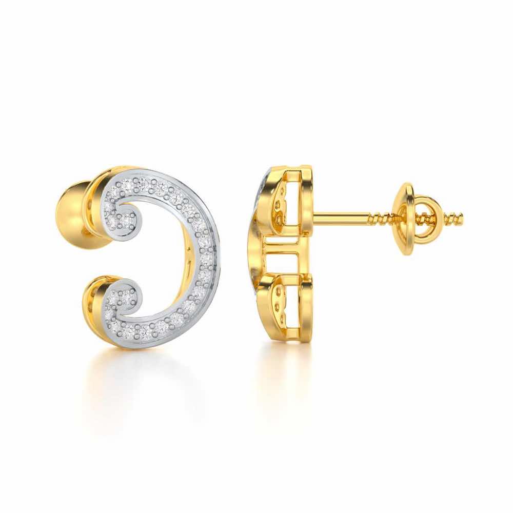 Majestic Swirl Silver Earrings - Yellow Gold - Image 4