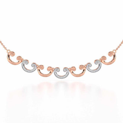 Majestic Swirl Silver Necklace - Rose Gold - Image 1