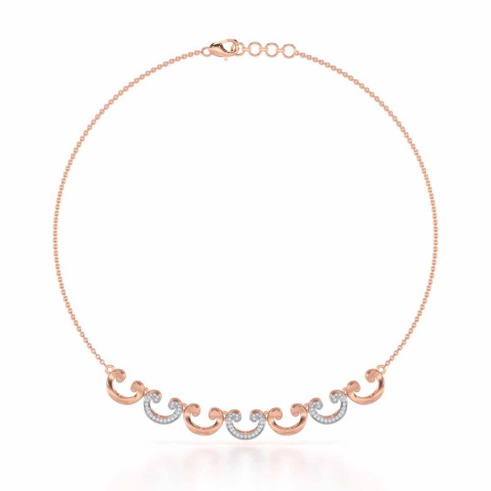 Majestic Swirl Silver Necklace - Rose Gold - Image 2