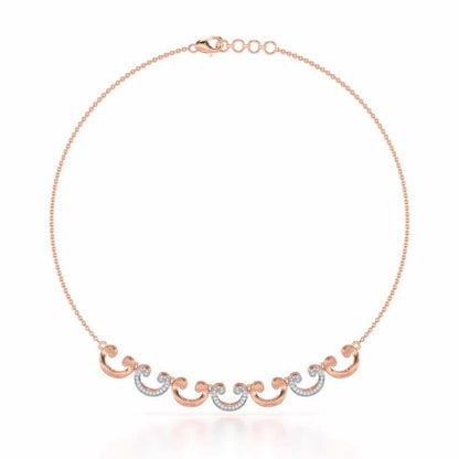 Majestic Swirl Silver Necklace - Rose Gold - Image 2