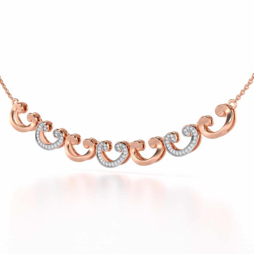 Majestic Swirl Silver Necklace - Rose Gold - Image 3