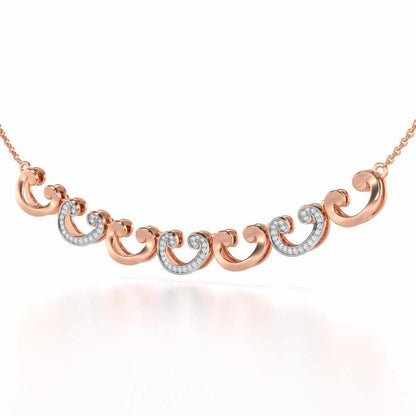 Majestic Swirl Silver Necklace - Rose Gold - Image 3