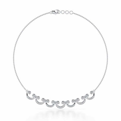 Majestic Swirl Silver Necklace - White Gold - Image 2
