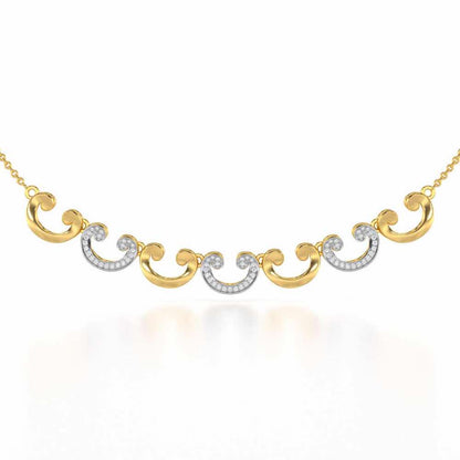 Majestic Swirl Silver Necklace - Yellow Gold - Image 1