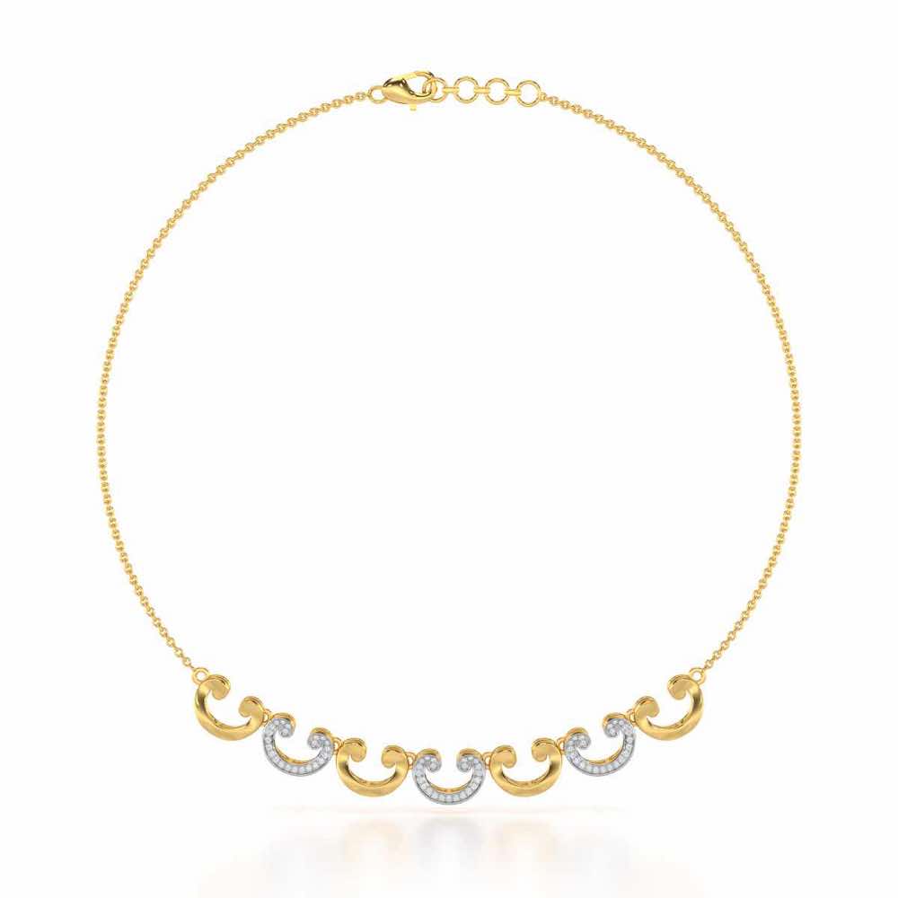 Majestic Swirl Silver Necklace - Yellow Gold - Image 2