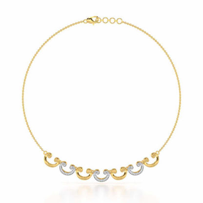 Majestic Swirl Silver Necklace - Yellow Gold - Image 2