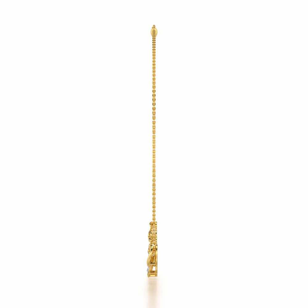 Majestic Swirl Silver Necklace - Yellow Gold - Image 4