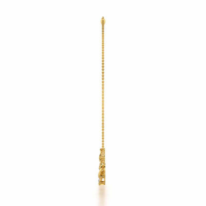 Majestic Swirl Silver Necklace - Yellow Gold - Image 4