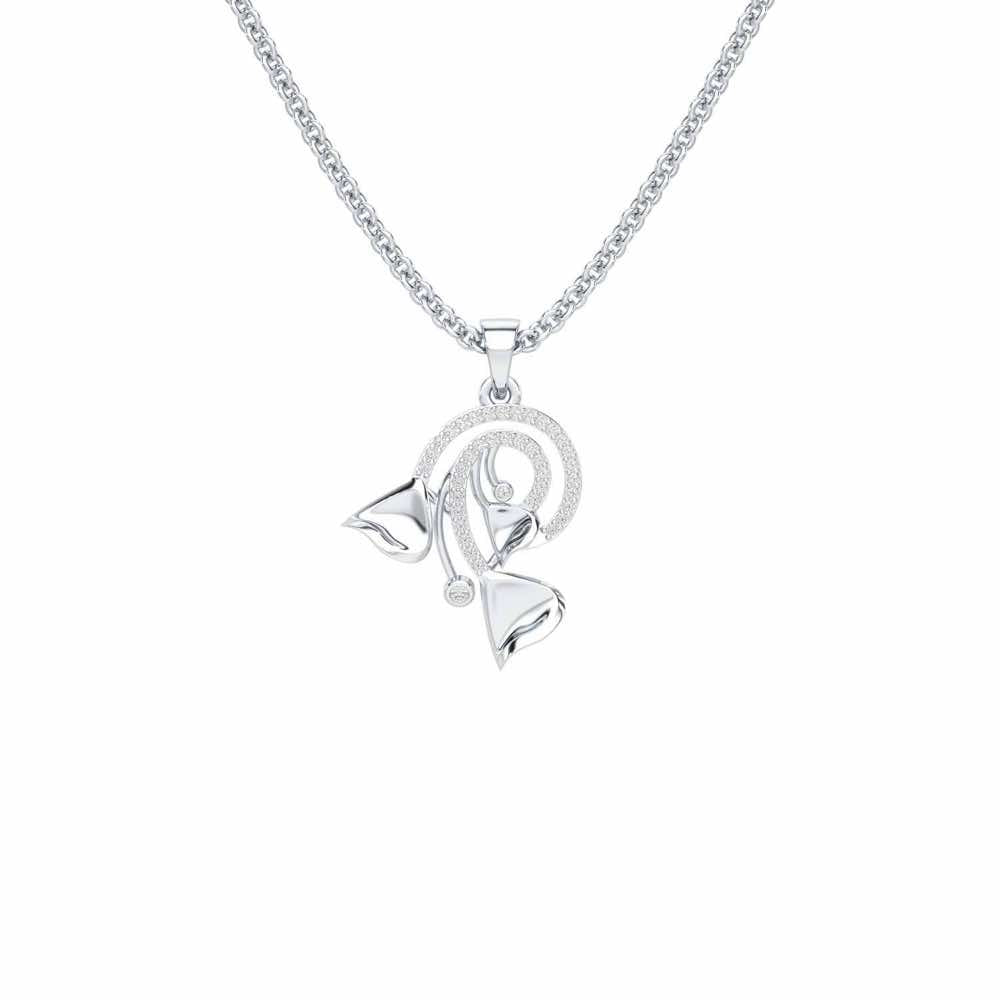 Majestic Trinket Silver Pendant - White Gold - Image 1