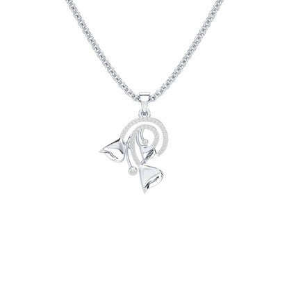 Majestic Trinket Silver Pendant - White Gold - Image 1