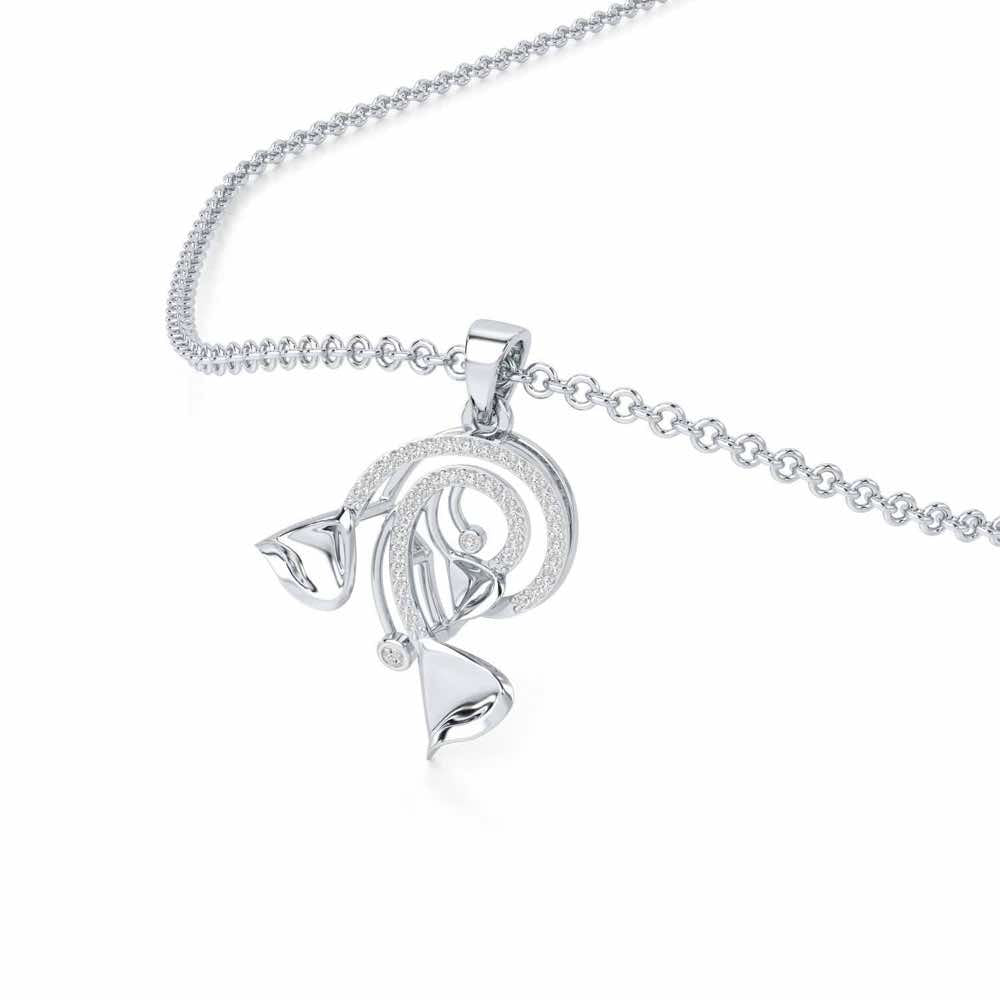 Majestic Trinket Silver Pendant - White Gold - Image 2