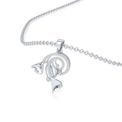Majestic Trinket Silver Pendant - White Gold - Image 2