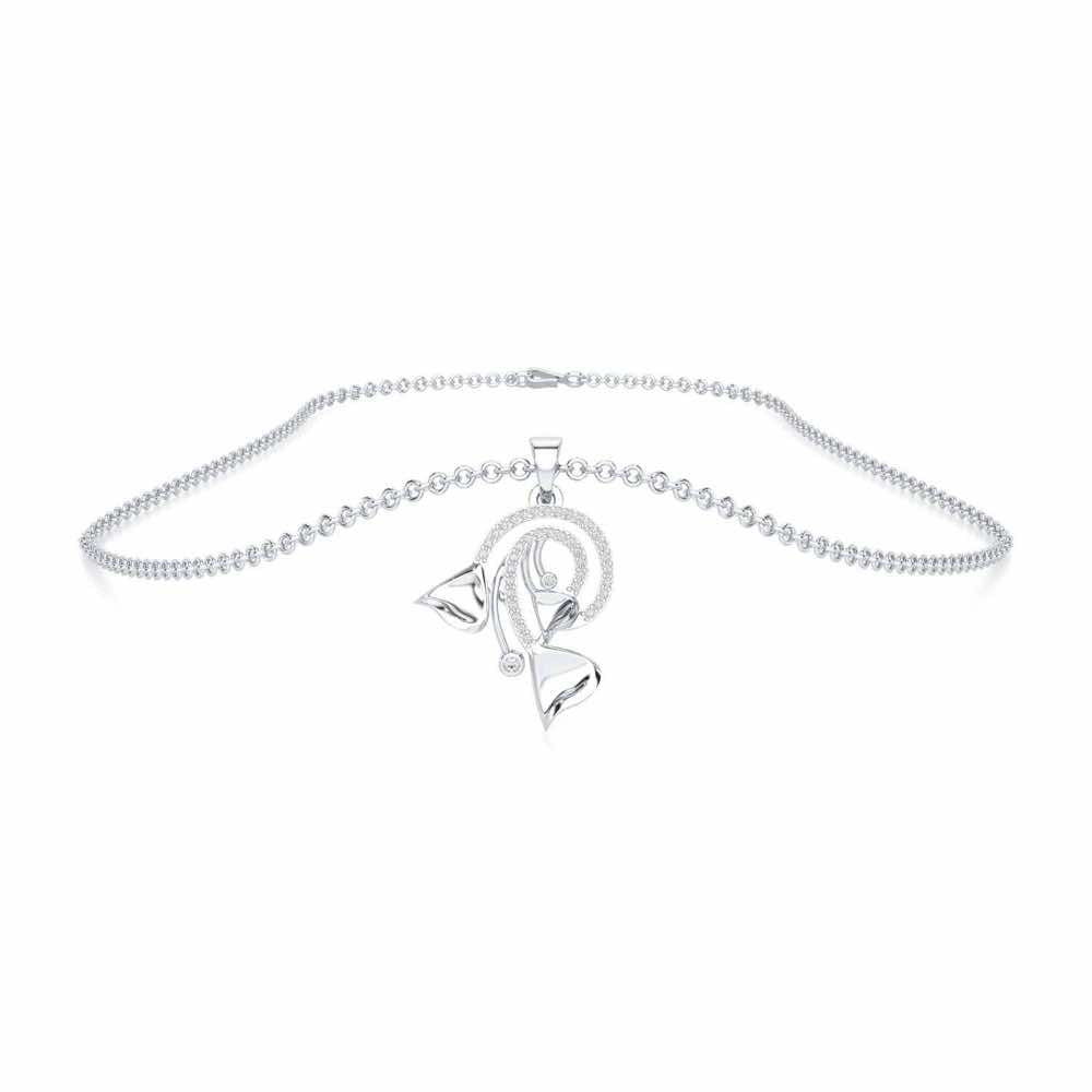 Majestic Trinket Silver Pendant - White Gold - Image 3