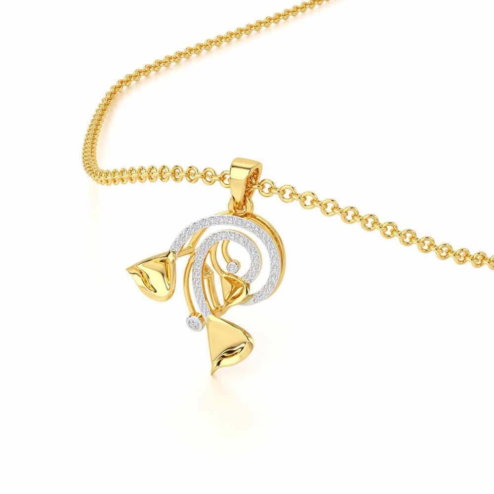 Majestic Trinket Silver Pendant - Yellow Gold - Image 2