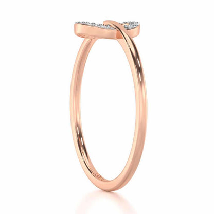 Majesticy Sparkle Silver Ring - Rose Gold - Image 3