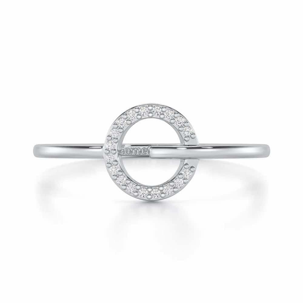 Majesticy Sparkle Silver Ring - White Gold - Image 4