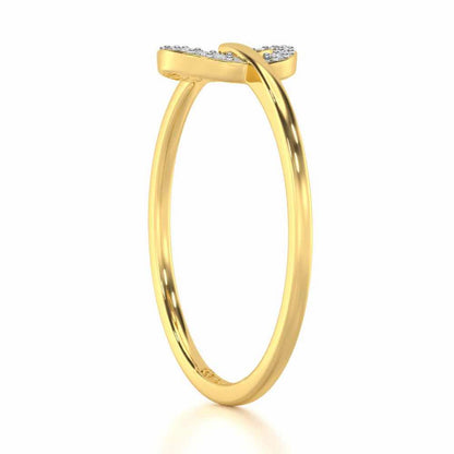 Majesticy Sparkle Silver Ring - Yellow Gold - Image 3